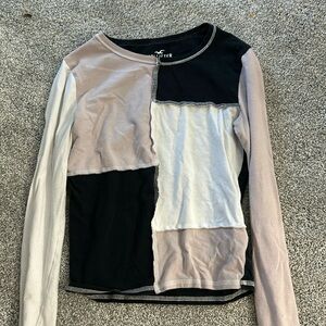 Pink black and white color block women’s hollister top size extra small